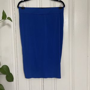Curvy Girl By Ashley Stewart Women’s Royal Blue Pencil Ruffed Skirt size 2X NWT